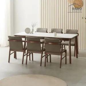 라로퍼니처 위니 1900 포세린 통 세라믹 6인 식탁 세트 식탁+의자6)