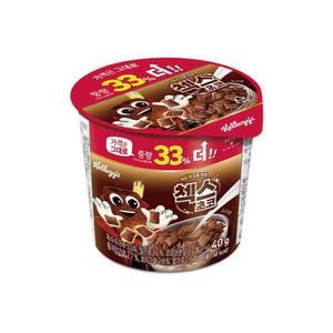 [농심] 켈로그 콘푸로스트 첵스초코 컵 시리얼 40g 12개