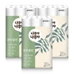 나무야나무야 퓨어클린 천연펄프 화장지 30롤 3팩