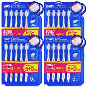 애경산업 2080 오리지날 칫솔 미세모 10개입 4개