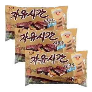 해태 자유시간 아몬드 미니 506g 3개 초코바 대용량