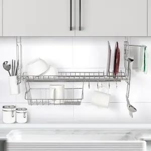 H-씽크선반 풀세트 600 주방수납정리 그릇거치대 선반 주방선반 부착식식기건조대