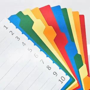 [하프클럽/]바인더 색지 인덱스 인덱스파일 A4 10분류 1팩