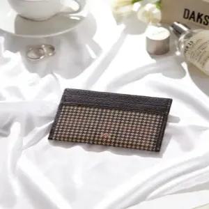 닥스 액세서리 25FW [EDINGURGH] 에딘버러 하운드투스 브라운 체크 가죽 카드지갑 DBHO5F722W3