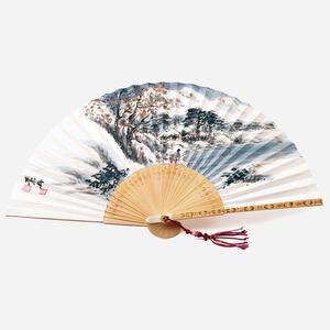 외국인선물 최고급 겨울 합죽선 - 소단 홍현희 작 접부채 대나무 접이식부채