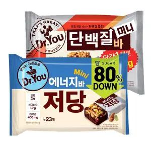 오리온 닥터유 단백질바 미니 324g+에너지바 저당 미니 324g(총2개)