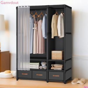 조립식 옷장 수납 스탠드 커튼 서랍형 옷걸이 가벼운 행거 무볼트 부직포 비키니옷장