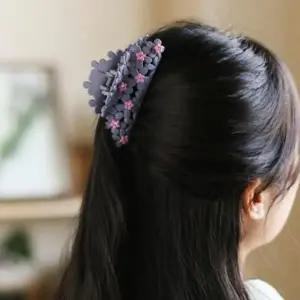 플라워 큐빅 집게 핀 올림 머리핀-WFCE7A6