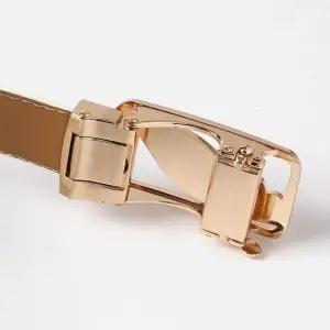 소가죽 벨트 골드흰색 여성 투도 캐주얼벨트 자동버클-WF2959F