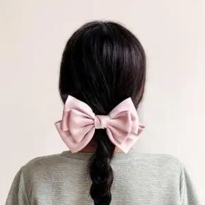 실크 3단 매듭 헤어핀 핑크리본 핀-WFCF2A7