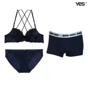 [롯데백화점]예스 네이비 섹시백 커플속옷SET1 YSWBX513YSWPX513YSMDX513