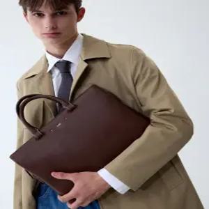 닥스 액세서리 26SS [서류가방(13인치 노트북 수납)][ABER][에버] 투톤 프리미엄 소가죽 DBBA6E280W3