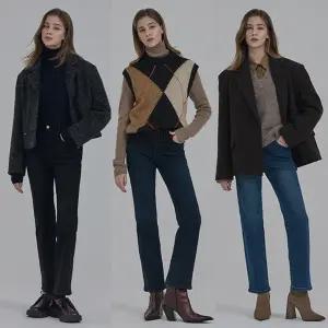 뱅뱅 25FW 여성 기모 라이크라 스트레이트 데님 3종