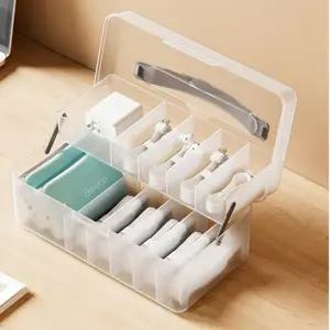 ABM 2단 소품 케이블 정리함 화이트/보관함/캐이블/핸드폰선/정리/충전/USB선/USB/선정리/케이스/수납/수납