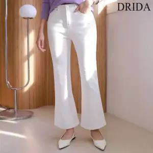 드리다 여성 봄 가을 면 부츠컷 슬림핏 스판 밴딩 팬츠 미시 캐주얼 출근 모임