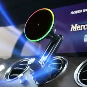 터보문 차량용 충전기 360도 회전 레인보우 무드라이트 C타입 CA120