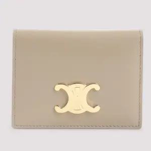 베이지 가죽 스냅 버튼 반지갑 10P353DPV 03SA