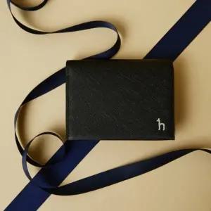 [헤지스](대구신세계)[백화점BEST][COLOR POINT] 블랙 배색포인트 소가죽 명함지갑 HJHO6E610BK