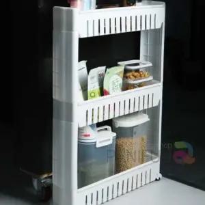 이동식 3단틈새수납장 화이트 구석선반 틈새트롤리 폭좁은수납장 양념통선반 좁은선반