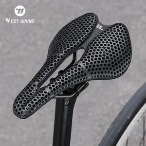 WEST BIKING 3D 인쇄 자전거 안장 T700 탄소 섬유/티타늄 합금/Cr-Mo 시트 보우 로드 용 컴포트 쿠션 145/1