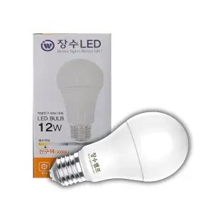 장수램프 LED 벌브 12W 전구색