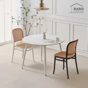 [/착불배송] 윈저 1050 원형 포세린 통 세라믹 식탁 세트 (식탁+의자2)