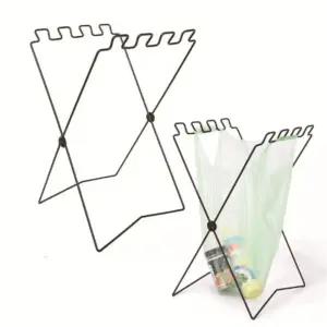 접이식 쓰레기 봉투 랙 블랙/캠핑 걸이 거치대 야외 소풍 휴대용 종량제 비닐 봉지 홀더 고정대 걸이대