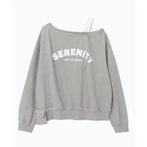 [국내정품] ZNUZ 드롭즈 원 숄더 스웨트셔츠 - 멜란지 그레이 102136