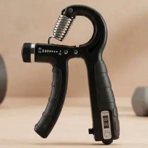 악력기 무소음 100kg 강도조절 카운터 손가락 전완근 운동 기구 블랙