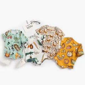 [모두쇼핑]사파리 애니멀 아동 반팔 바디슈트 204681 아기바디슈트 유아바디슈트 신생아바디슈트 동물바디