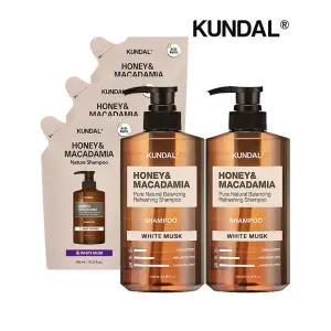 [쿤달]쿤달 네이처 샴푸 화이트머스크 500ml x2개+리필 화이트머스크 400ml x3개