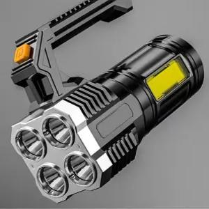 충전식 초강력 LED 손전등 강력한 밝기 4가지모드 등산 낚시 캠핑 랜턴