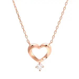 18K 러블리 볼륨 하트 일체형 체인 목걸이 JNN3363