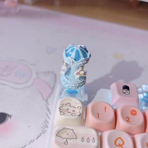 1개 소녀 선물 수제 창의적인 회전목마 키캡 크로스 축 스위치 게임 기계식 키보드 장식