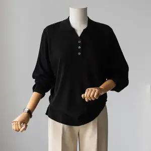 (안나앤플러스) 오픈 카라 버튼 니트[니트CTN8] 빅사이즈