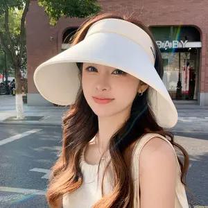 스타일리쉬 와이드챙 여성 썬캡넓은모자 등산썬 골프썬 휴대용썬 썬캡 돌이썬 얼굴가리개 햇빛차단 스포츠