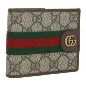 GG 슈프림 캔버스 가죽 트림 반지갑 834271 FAEOI9746