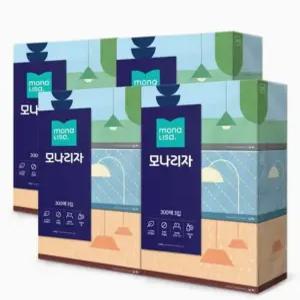 모나리자 천연펄프 피부저자극 미용티슈 300매 3입-4팩