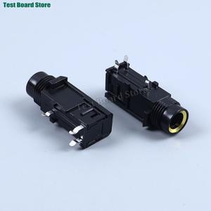 2/5/10개 DIY 6.35mm 잭 금도금 3/4핀 스테레오 듀얼 채널 마이크 소켓 6.35/6.5 오디오  커넥터