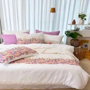 루디아홈베딩 퍼플블라썸 화이트광목 이불커버 우아한 무드