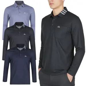 [무료반품] 남성 봄 가을 카라 티셔츠 작업복 남자 긴팔티 상의