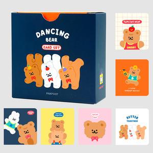 핑크풋 댄싱베어 카드 세트 24개입 메세지카드 손편지 엽서 편지지