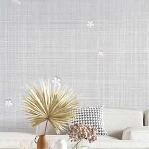 그레이 꽃무늬 스티커 붙이는 벽지 50cmx10M 시공 공사 고급형