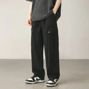 남자 카고 면바지 고무줄 밴딩 봄가을 와이드 팬츠 남성카고바지 등산바지 카고팬츠 남자바지 통바지