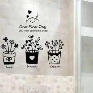 [데코] 어느멋진날에 벽지 창문 포인트 그래픽스티커 블랙