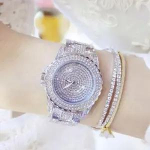 시계선물 원형 물결 미니 큐빅 체인 시계