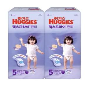하기스 2025 맥스드라이 팬티 5단계 (여아) 44매 2팩