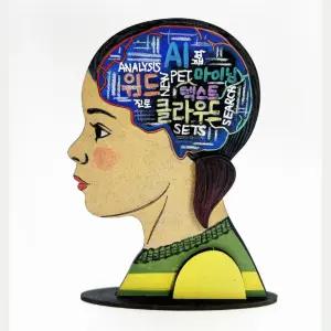 데이터분석 시각적표현 뇌모양 책모양 텍스트 마이닝만들기 (우드단품)10개