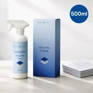블랙홀 글라스 코팅큐 500ml+극세사타월 2장 유리막 코팅 유리세정제 거울 물때방지 광택 유지 클리너