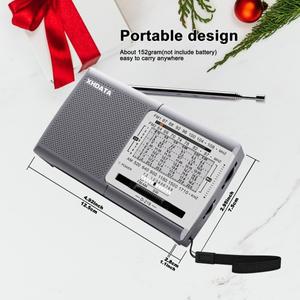 XHDATA D-219 휴대용 라디오 FM AM SW1-9 11 밴드 수신기 고감도 단파 포켓 + 스피커 이어폰 잭